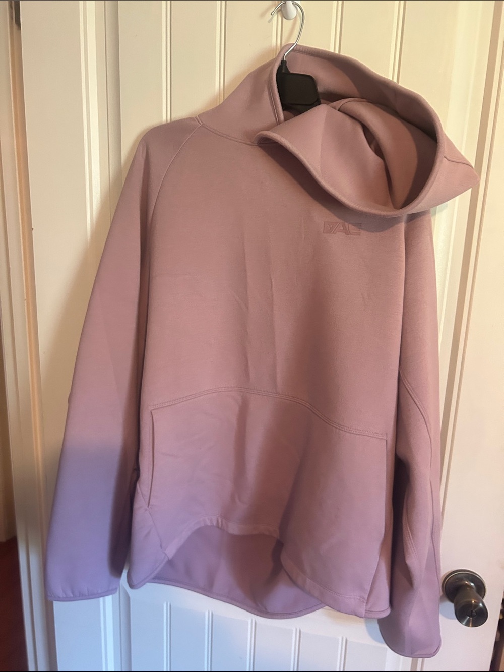 American Eagle Outfitters Oversized Hooded Pullover in Dusty Mauve
